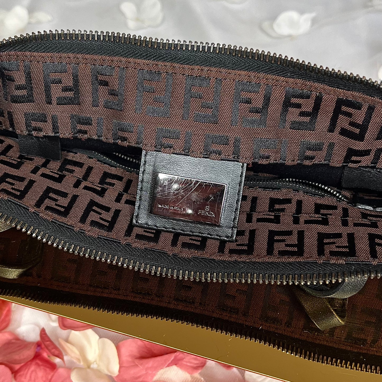 FENDI MINI TOTE ROLL ZUCCHINO